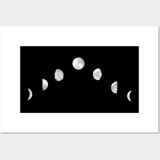 moon phases in watercolor Posters and Art